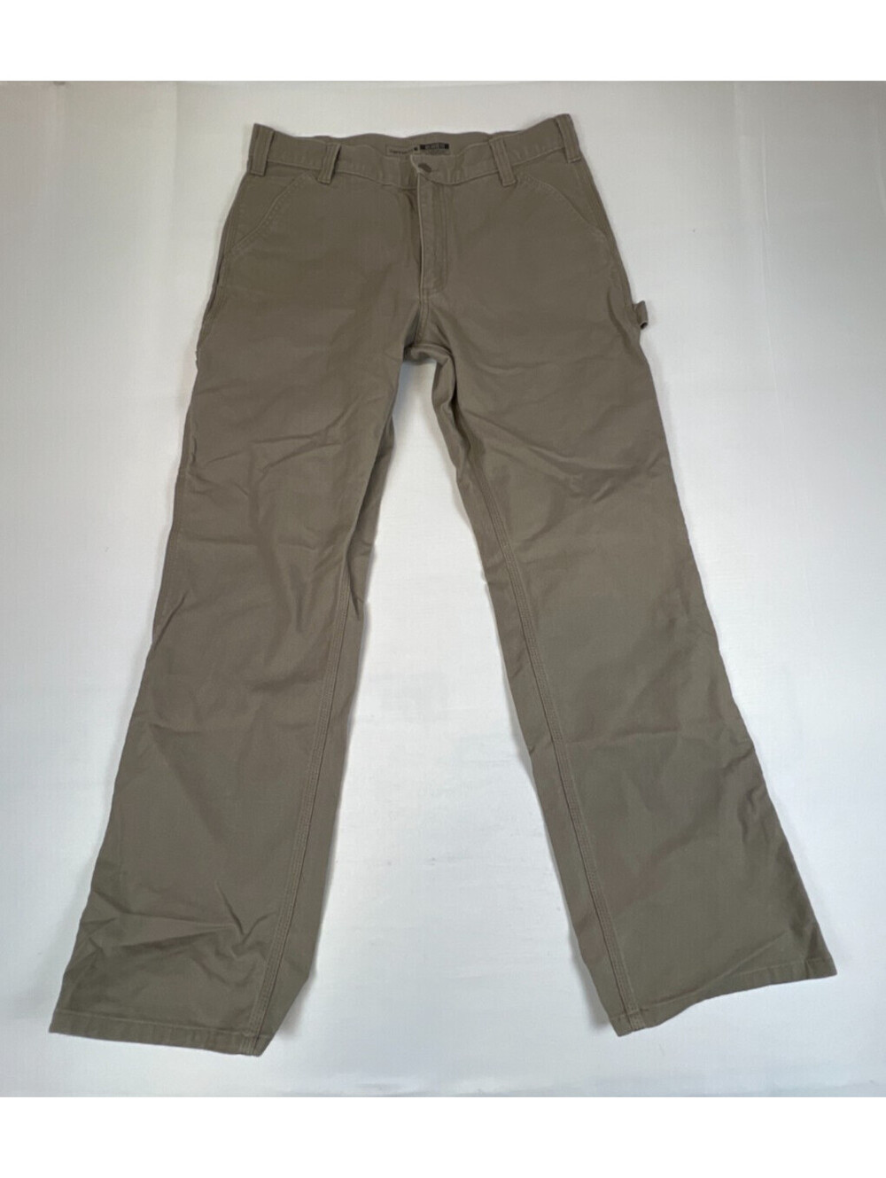 Carhartt Men 34x32 Rugged Flex Relaxed Fit Duck Utility Work Pants Tan
